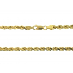 14Kt Yellow Gold 4mm Diamond Cut Rope